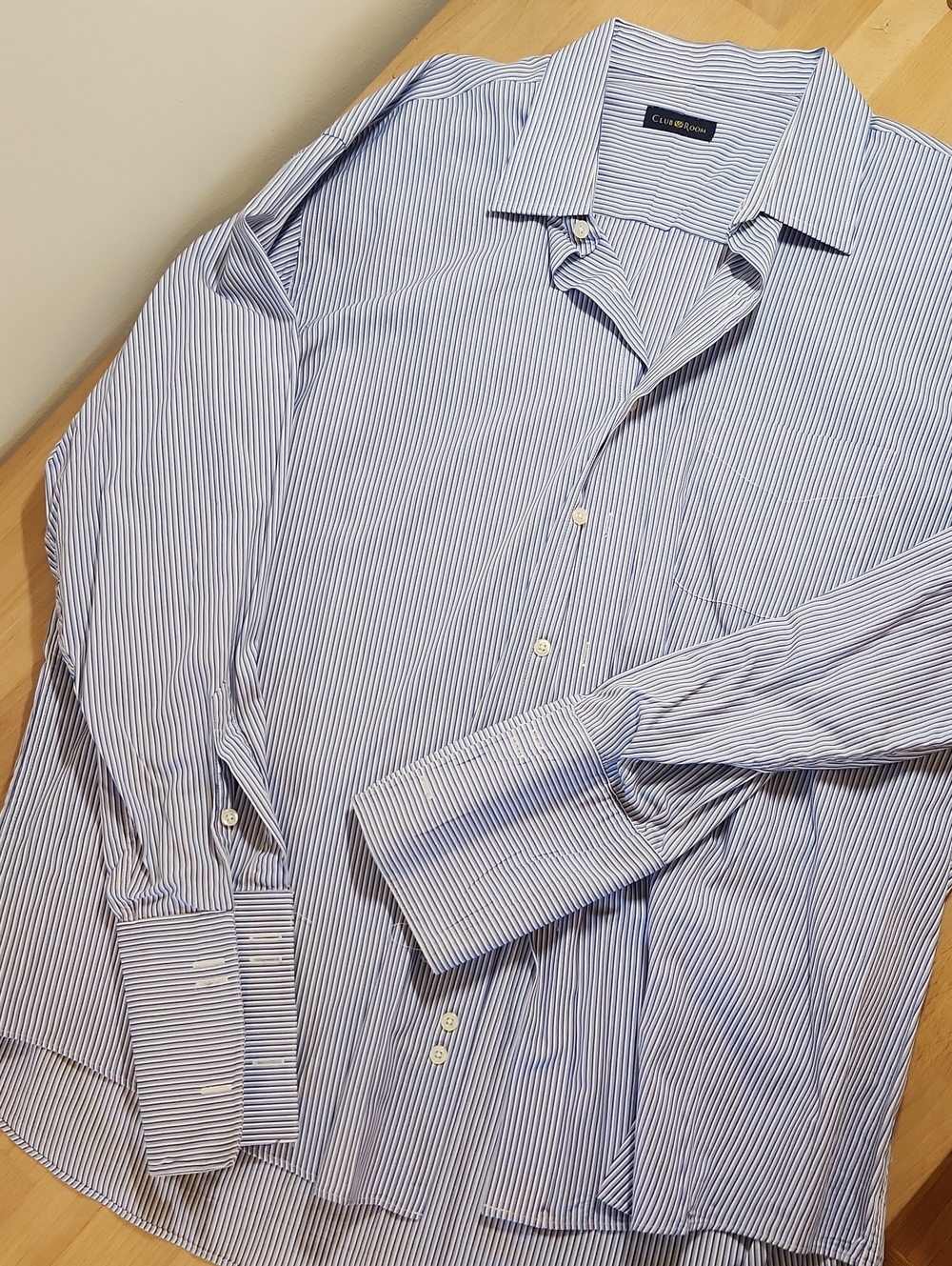 Club Room Blue and White Pinstripe Dress Shirt